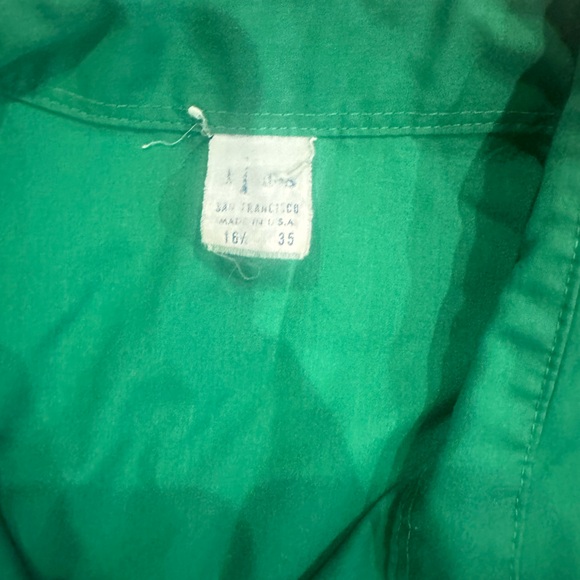 Vintage 60s Pearl Snap Button Down Shirt Green Size L - Picture 3 of 3
